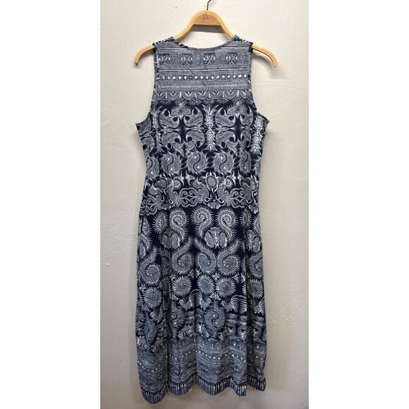 Maxi Dress Sleeveless V-Neck Womens XL Geometric Animal Zanzea Black White - Picture 5 of 9